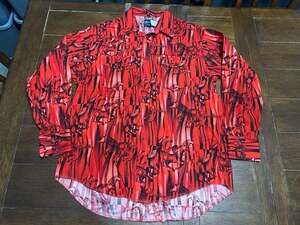 Vtg Wrangler Mens Western Long Sleeve Pearl Snap Shirt Horse Print Red Size XL